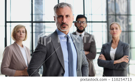 Group of business people with businessman leader on foreground 110254713