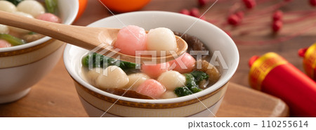 湯圓 冬至 鹹湯圓 紅色 白色 粉色 Tang yuan タンユエン 団子 110255614