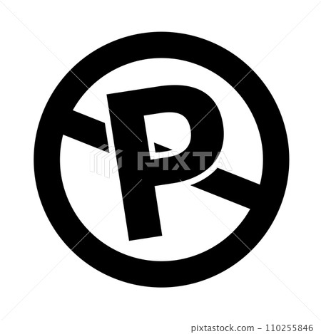 沒有停車剪影圖示。停車場標誌。向量。 沒有停車剪影圖示。停車場標誌。向量。 110255846