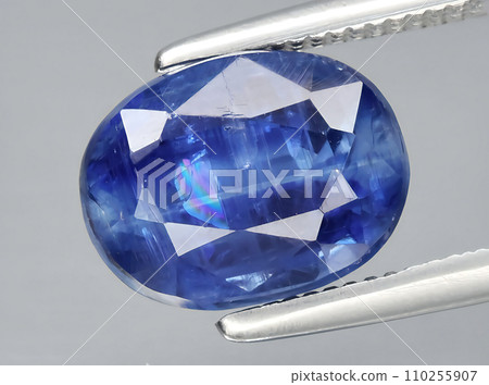natural blue kyanite gem on the background 110255907