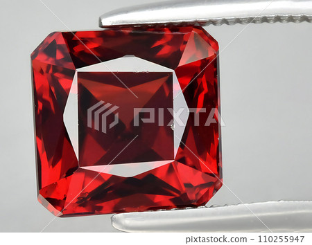natural red garnet gem on the background 110255947