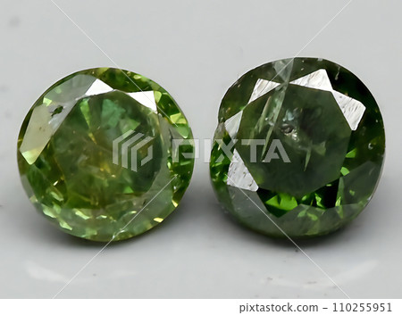 natural green diamond gem on the background natural green diamond gem on the background 110255951