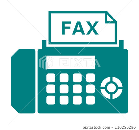 Illustration of a fax machine that can send and receive texts and documents Illustration of a fax machine that can send and receive texts and documents 110256280
