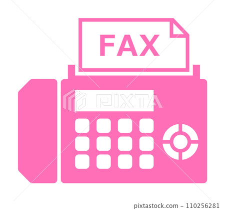 Illustration of a fax machine that can send and receive texts and documents 110256281