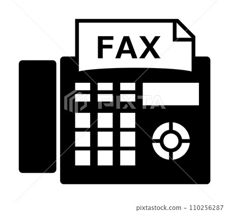 Illustration of a fax machine that can send and receive texts and documents Illustration of a fax machine that can send and receive texts and documents 110256287