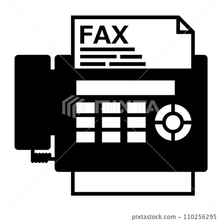 Illustration of a fax machine that can send and receive texts and documents Illustration of a fax machine that can send and receive texts and documents 110256295