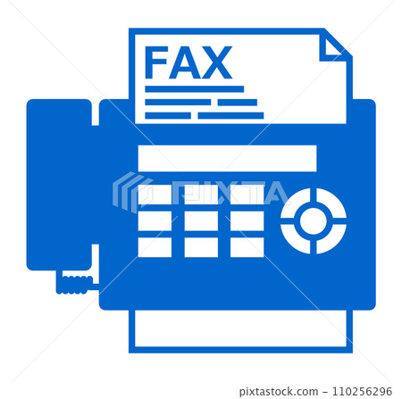 Illustration of a fax machine that can send and receive texts and documents 110256296