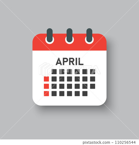 Vector template icon page calendar, month April 110256544