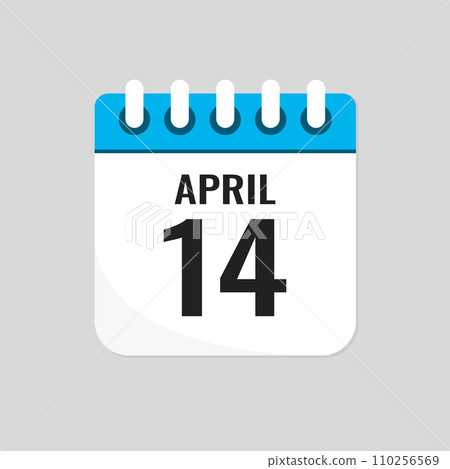 Icon page calendar day - 14 April 110256569