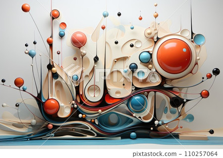 AI-generated content. Modern impressionism technique. Wall poster print template. Abstract painting art. Hand drawn by dry brush of paint background texture. Oil painting style. Ai Generative. 110257064