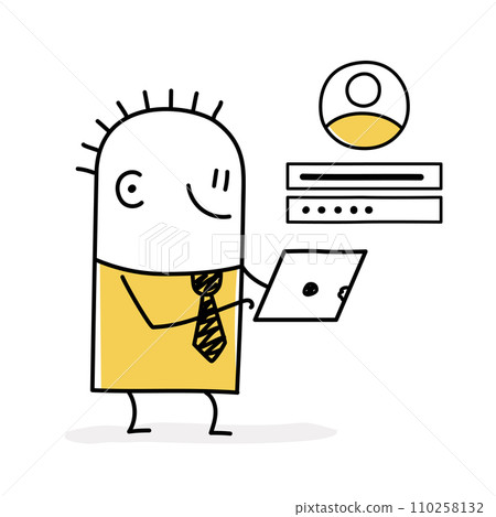 Stick figure. Registration form or login user interface. 110258132