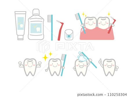 Oral care illustration set 110258304