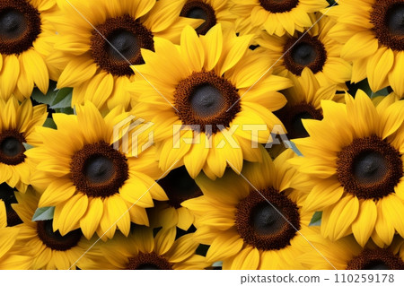 Fields with yellow sunflowers 110259178