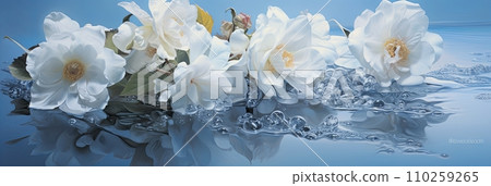 Background of flowers in ice Background of flowers in ice 110259265