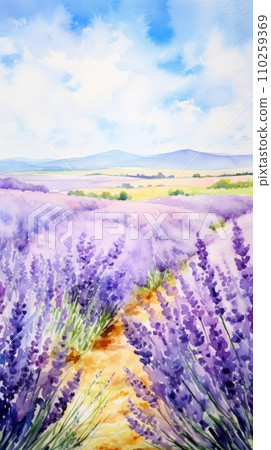Blooming fields of purple lavender Blooming fields of purple lavender 110259369