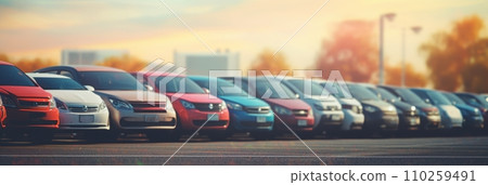 Blurred fuzzy car parking lot 110259491