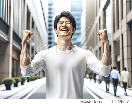 一個人做握拳動作的 AI 影像 110259627