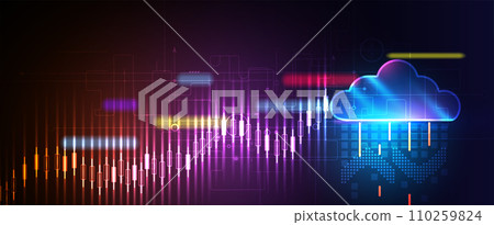 Modern cloud technology. Integrated digital web concept background 110259824