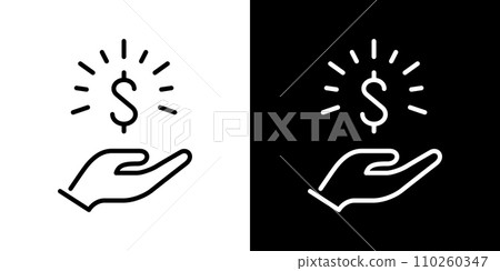 Icon holding a dollar in hand 110260347