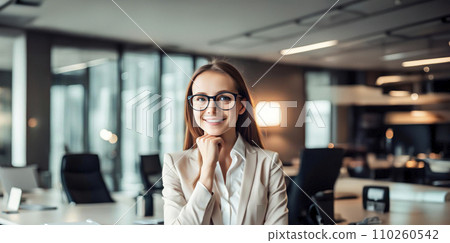 Friendly young smiling businesswoman. Office, buisness, teamwork concept 110260542