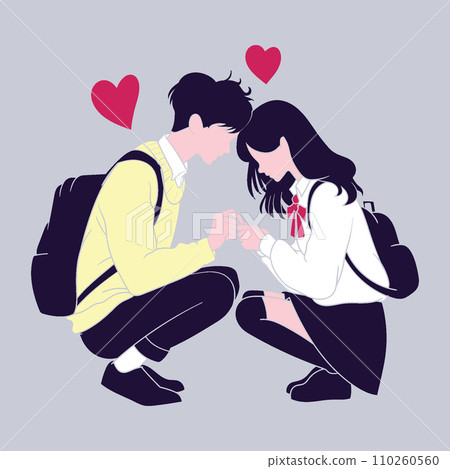 Romantic couple in love, hand drawn vector illustration Romantic couple in love, hand drawn vector illustration 110260560