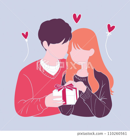 Romantic couple in love, hand drawn vector illustration Romantic couple in love, hand drawn vector illustration 110260561