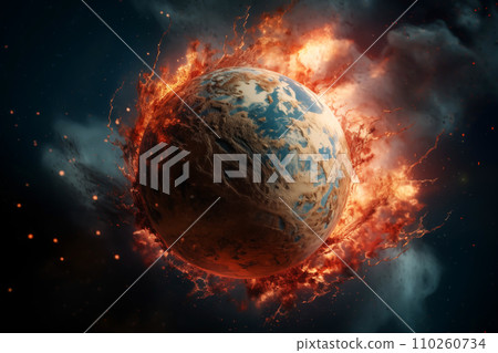 Earth in burns as Global catastrophe, Hell. War on Earth as Climate Change. Earth in burns as Global catastrophe, Hell. War on Earth as Climate Change. 110260734