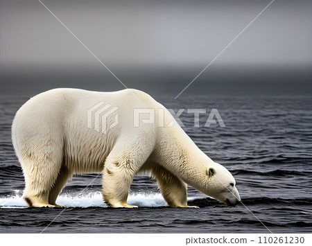 Detailed modern art POV of polar bear 110261230