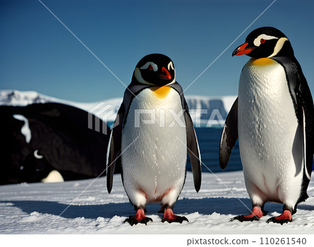 Penguin Antarctica Gothic Kodachrome detailed high quality. 110261540