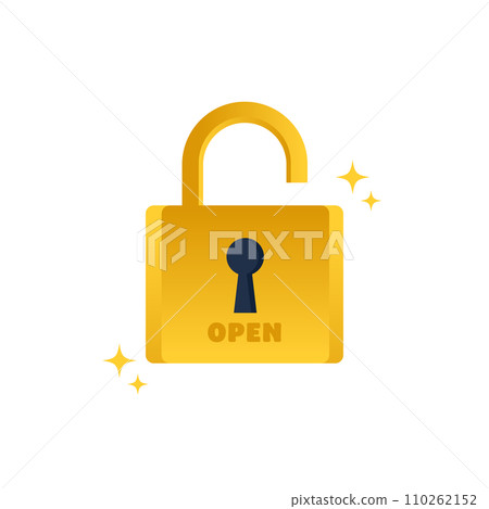 Simple padlock illustration (OPEN) Simple padlock illustration (OPEN) 110262152