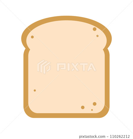 Simple flat illustration of a slice of toast bread. Simple flat illustration of a slice of toast bread. 110262212