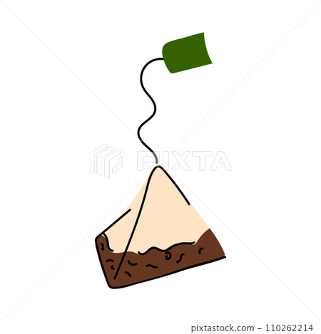 Illustration of cute doodle tea bag pyramid. Illustration of cute doodle tea bag pyramid. 110262214