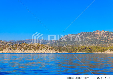 View of the Taurus mountains and the Mediterranean sea near Demre, Antalya province in Turkey View of the Taurus mountains and the Mediterranean sea near Demre, Antalya province in Turkey 110262308