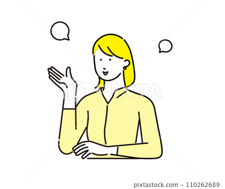 Woman talking - upper body - business woman icon - simple vector illustration material Woman talking - upper body - business woman icon - simple vector illustration material 110262689