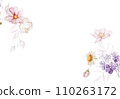 Greeting card with delicate flowers in a watercolor style on a white background 110263172
