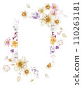 Floral frame with wildflowers on white background 110263181