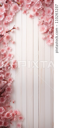 白板牆上的粉紅色櫻花/人工智慧生成 白板牆上的粉紅色櫻花/人工智慧生成 110263287