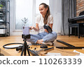 A girl does not understand how to assemble furniture and receives remote support 110263339