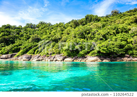 Beautiful panoramic tropical landscape of the Similan Islands, Thailand Beautiful panoramic tropical landscape of the Similan Islands, Thailand 110264522