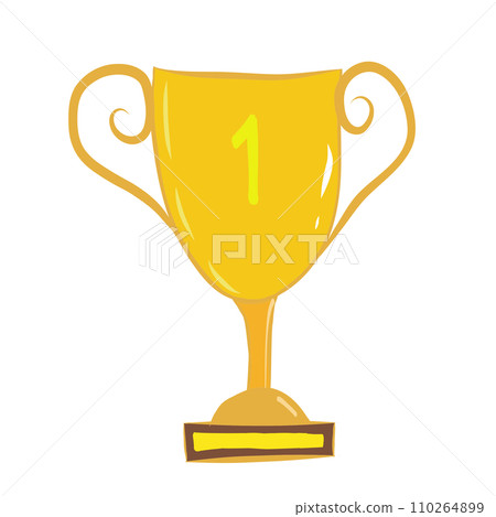 golden trophy cup isolated on white background golden trophy cup isolated on white background 110264899