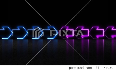 Outline neon arrows Outline neon arrows 110264930
