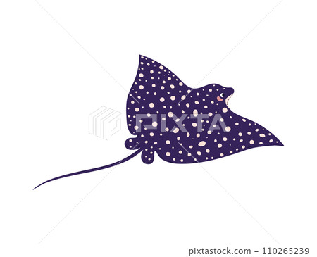Eagle stingray sea flat fish vector illustration Eagle stingray sea flat fish vector illustration 110265239