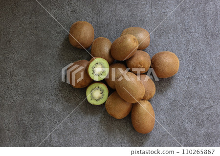 Kiwi fruit on gray background Kiwi fruit on gray background 110265867