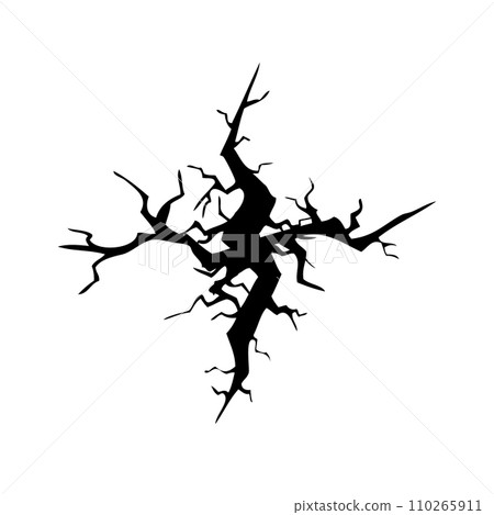 A cross of crack. hand drawing. Not AI. Vector illustration A cross of crack. hand drawing. Not AI. Vector illustration 110265911