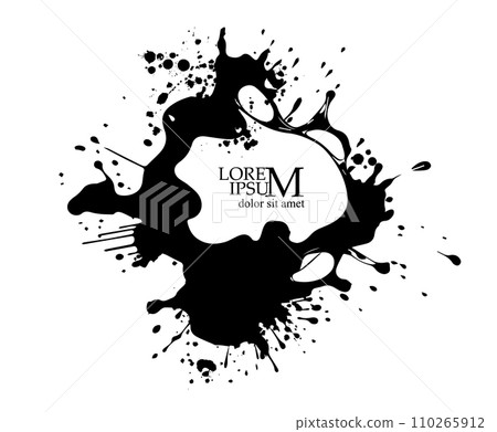 Abstract black blot object. hand drawing. Not AI, Vector illustration 110265912
