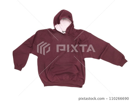 Maroon hoodie on white background 110266690