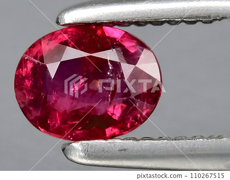 natural red ruby gem on the background 110267515