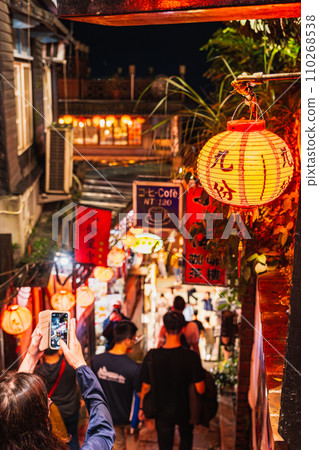 Main street of Jiufen, Taiwan 110268538