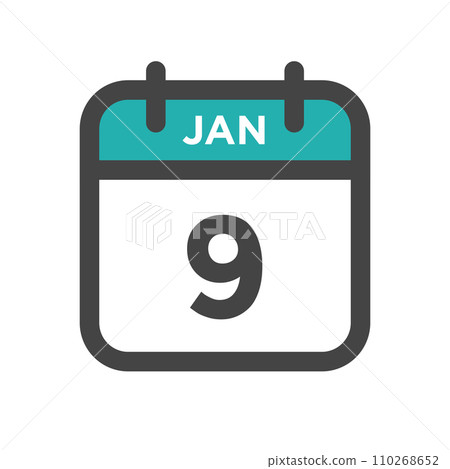 January 9 Calendar Day or Calender Date for Deadlines or Appointment 110268652
