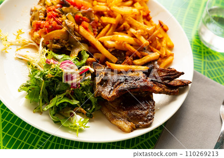 French dish, grilled lamb ribs 110269213